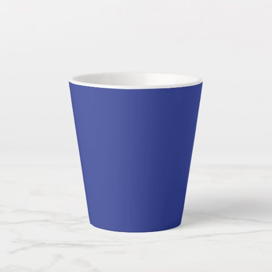 Solid Deep Blue Backdrop | Bold Minimalist Design カフェラテマグ (正面)