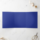 Solid Deep Blue Backdrop | Bold Minimalist Design 三つ折り招待状 (内部)
