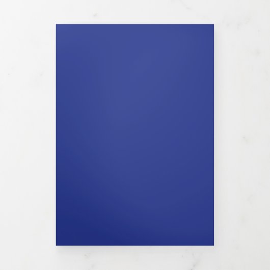 Solid Deep Blue Backdrop | Bold Minimalist Design 三つ折り招待状 (カバー)