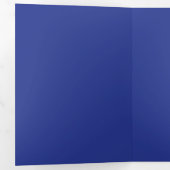 Solid Deep Blue Backdrop | Bold Minimalist Design 三つ折り招待状 (内部最初)
