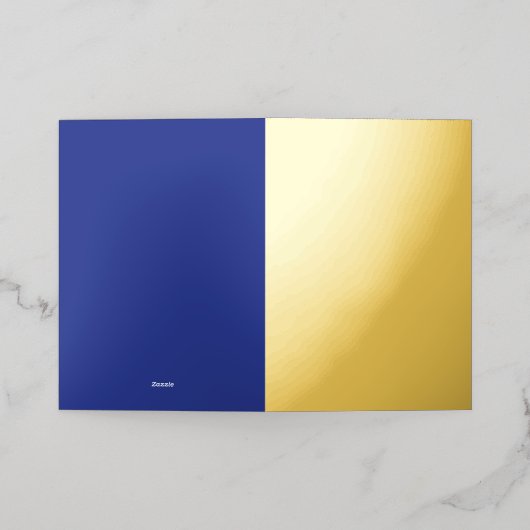 Solid Deep Blue Backdrop | Bold Minimalist Design 箔グリーティングカード (外側レイダウン)