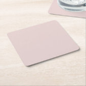 Solid Dusty Pink Light Elegant Minimalist スクエアペーパーコースター (アングル)