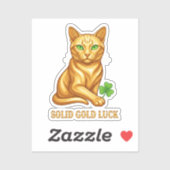 Solid Gold Cat With Emerald Eyes Luxury Lucky  シール (シート)