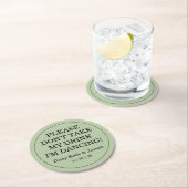 Solid Green Wedding ラウンドペーパーコースター (インサイチュ)