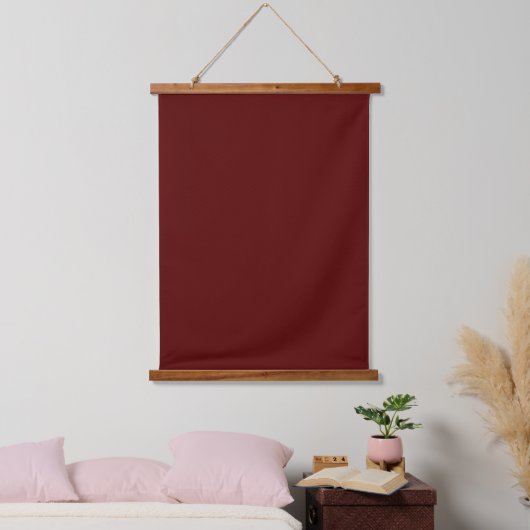 Solid Maroon 26"x36" Vertical 吊り下げ型タペストリー (寝室)