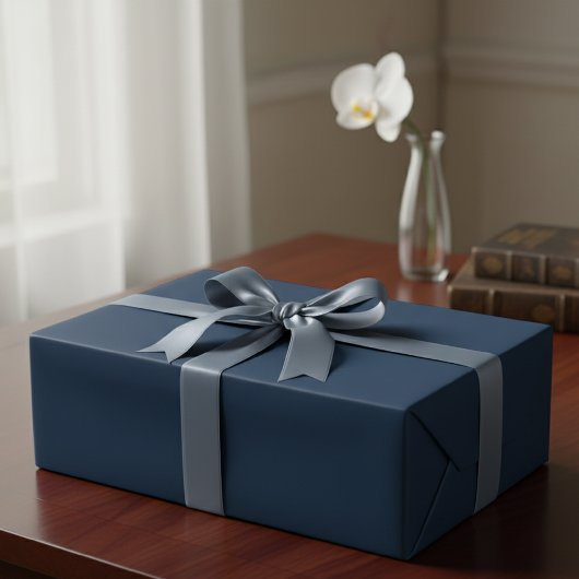 Solid Navy Blue Matte Gift Wrap Paper ラッピングペーパー