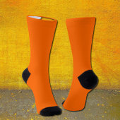 Solid Neon Orange Socks – Customizable ソックス