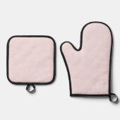 Solid Pale Blush Pink Oven Mitt Set 鍋つかみ&鍋敷きセット (正面)