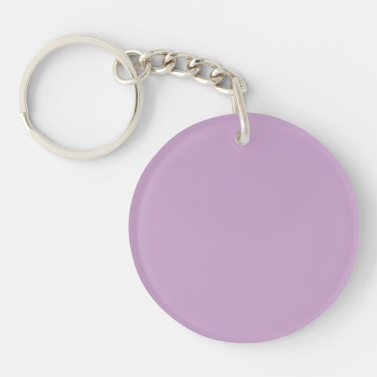 Solid Pastel Lilac Round Acrylic Keychain キーホルダー (正面)