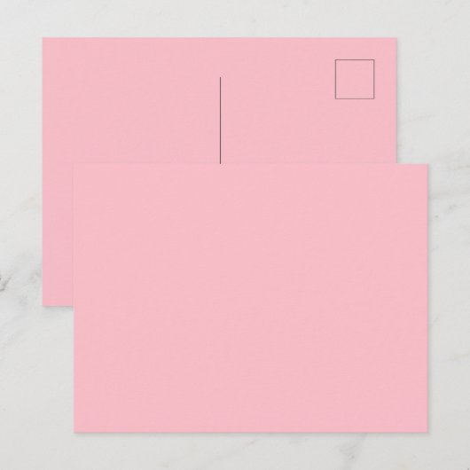 Solid Pink Post Card Personalized Greeting Design ポストカード (正面/裏面)