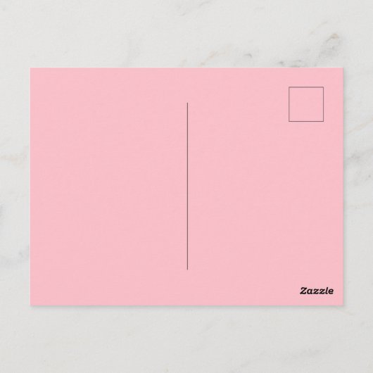 Solid Pink Post Card Personalized Greeting Design ポストカード (裏面)