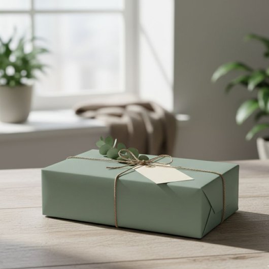 Solid Sage Green Matte Gift Wrap Paper ラッピングペーパー