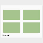 Solid Sage Green Rectangle Stickers 長方形シール (シート)