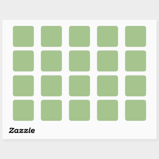 Solid Sage Green Square Stickers スクエアシール (シート)