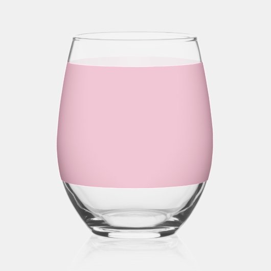Solid Soft Blush Pink Glass ステムなしワイングラス (正面)