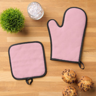 Solid Soft Blush Pink Oven Mitt Set 鍋つかみ&鍋敷きセット