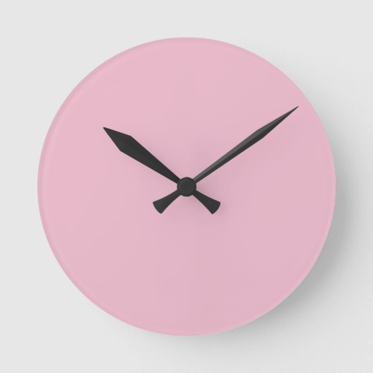Solid Soft Blush Pink Wall Clock ラウンド壁時計 (正面)