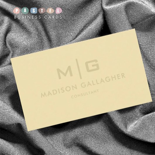 Solid Soft Light Banana Cream Yellow Color 名刺