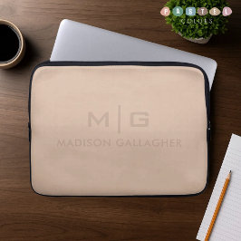 Solid Soft Light Paste Peach Beige Pink Color  ラップトップスリーブ