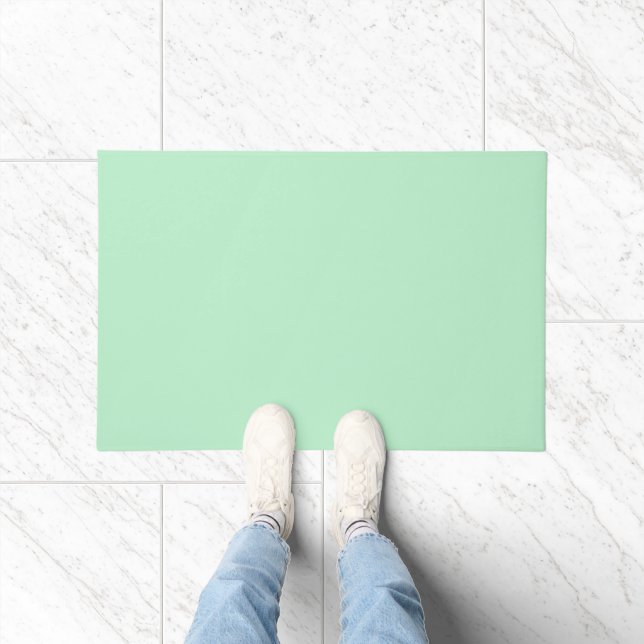 Solid Soft Mint Green Door Mat ドアマット (室内)