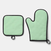 Solid Soft Mint Green Oven Mitt Set 鍋つかみ&鍋敷きセット (正面)