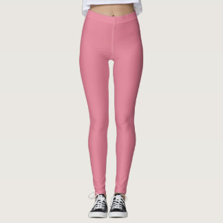 Solid Soft Pastel Pink Leggings Minimalist Athleis レギンス
