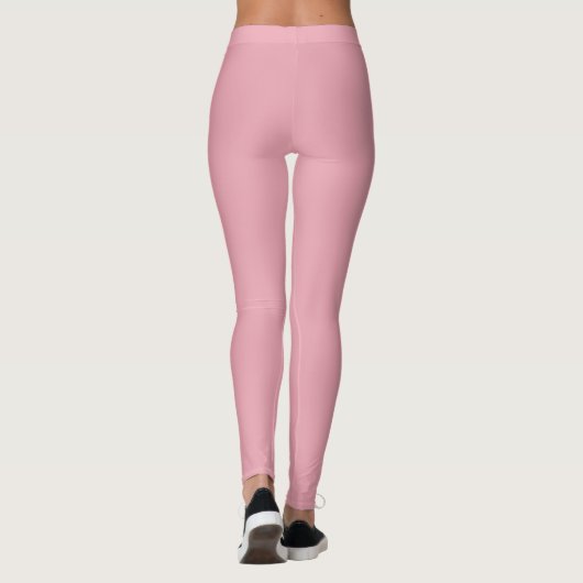 Solid Soft Pastel Pink Leggings Minimalist Athleis レギンス (裏面)