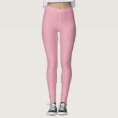 Solid Soft Pastel Pink Leggings Minimalist Athleis レギンス (正面)