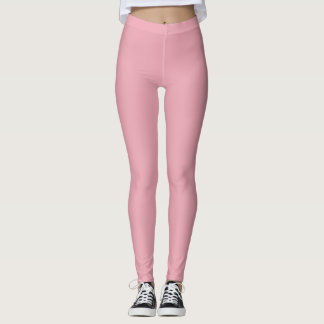 Solid Soft Pastel Pink Leggings Minimalist Athleis レギンス