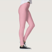 Solid Soft Pastel Pink Leggings Minimalist Athleis レギンス (右)