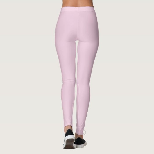 Solid Soft Pastel Pink Leggings Minimalist Athleis レギンス (裏面)
