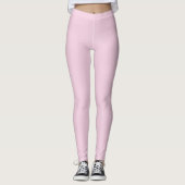 Solid Soft Pastel Pink Leggings Minimalist Athleis レギンス (正面)