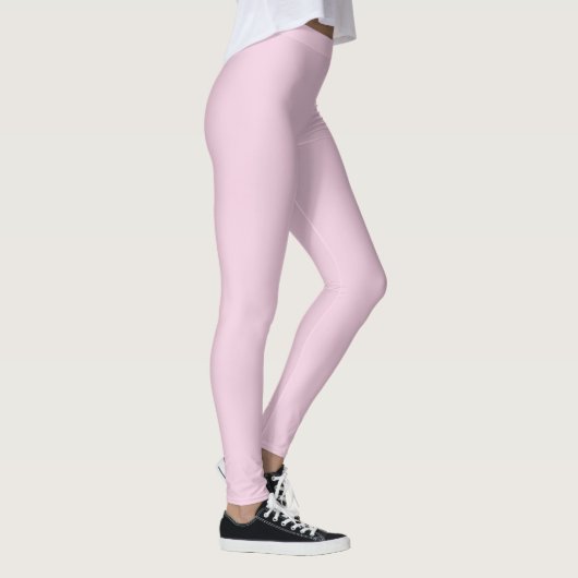 Solid Soft Pastel Pink Leggings Minimalist Athleis レギンス (右)