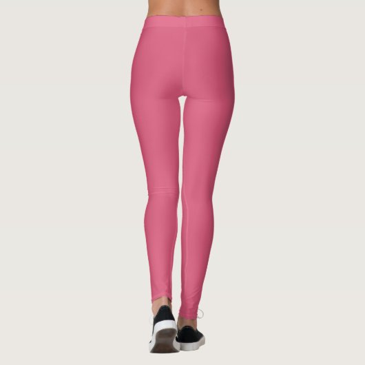 Solid Soft Pastel Pink Leggings Minimalist Athleis レギンス (裏面)