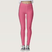 Solid Soft Pastel Pink Leggings Minimalist Athleis レギンス (正面)
