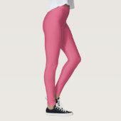 Solid Soft Pastel Pink Leggings Minimalist Athleis レギンス (右)