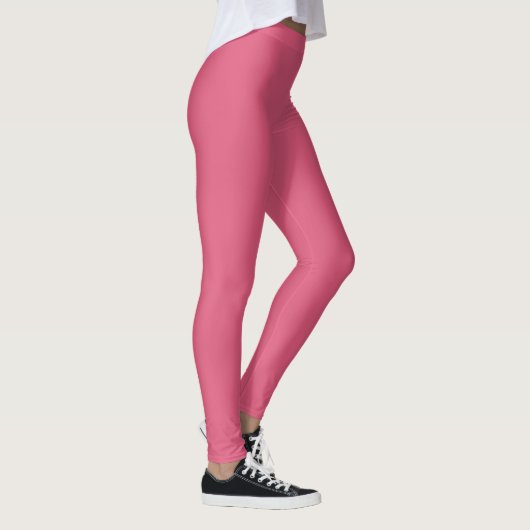 Solid Soft Pastel Pink Leggings Minimalist Athleis レギンス (右)