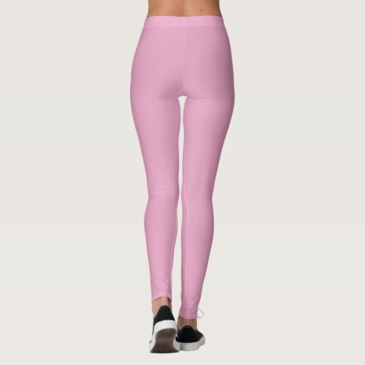 Solid Soft Pastel Pink Leggings Minimalist Athleis レギンス (裏面)