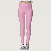 Solid Soft Pastel Pink Leggings Minimalist Athleis レギンス (正面)