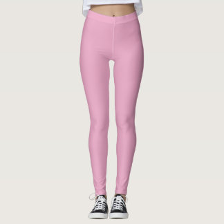 Solid Soft Pastel Pink Leggings Minimalist Athleis レギンス