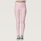 Solid Soft Pastel Pink Leggings Minimalist Athleis レギンス (正面)