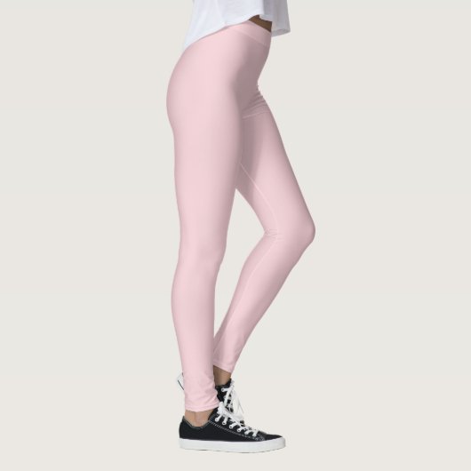 Solid Soft Pastel Pink Leggings Minimalist Athleis レギンス (右)