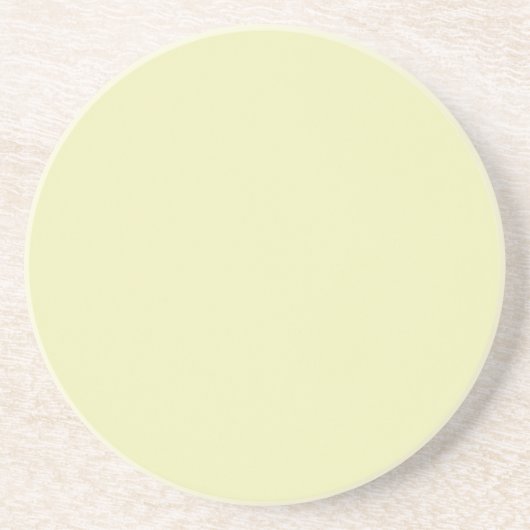 Solid Soft Pastel Yellow Coaster コースター (正面)