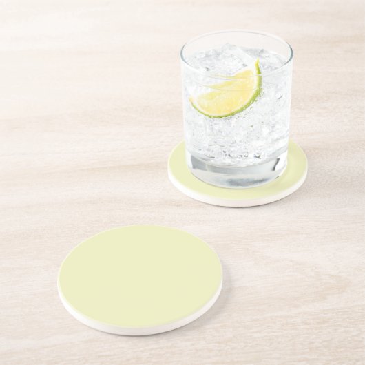 Solid Soft Pastel Yellow Coaster コースター (側面)