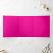 Solid Vibrant Magenta bg | Bold Modern Look 三つ折り招待状 (内部)