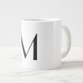 solid white - add black monogram ジャンボコーヒーマグカップ (正面右)
