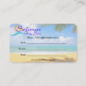 Solimar日のスパの名刺 予約カード (裏面)