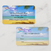 Solimar日のスパの名刺 予約カード (正面/裏面)