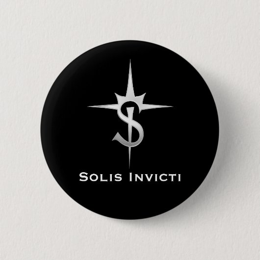 Solis Invictiのバッジ(文字と、銀製) 缶バッジ (正面)