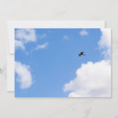 Solitary Bird Soaring Through Bright Blue Sky with 招待状 (正面)